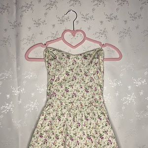Floral strapless mini dress